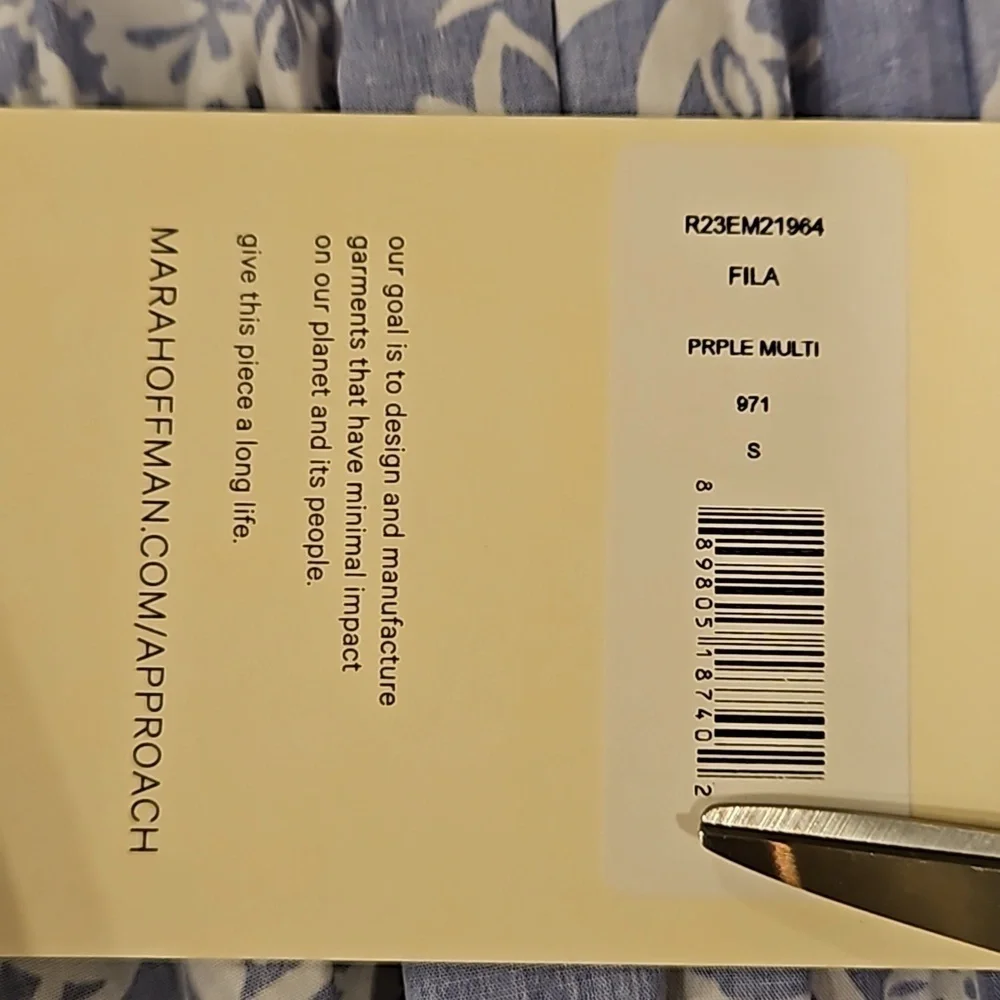 💕MARA HOFFMAN💕 Fila Dress ~ Purple with White Abstract Print Small S NWT - Picture 15 of 16